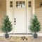 2-Pack 27.5in Artificial Cedar Topiary Trees, UV-Resistant Potted Plants for Entryway Decor